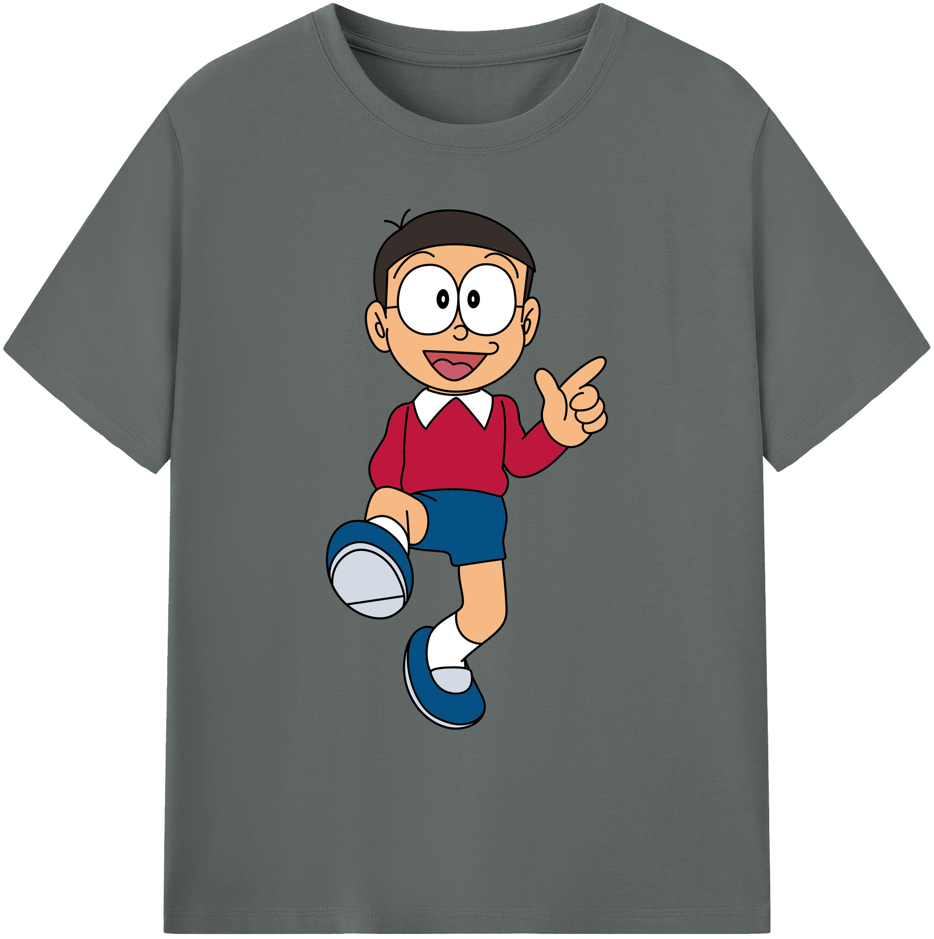 （画像用） ドラえもん 野比 のび太 Doraemon Nobita Nobi 綿100％ メンズ半袖Tシャツ｜肌触りやわらか＆通気性